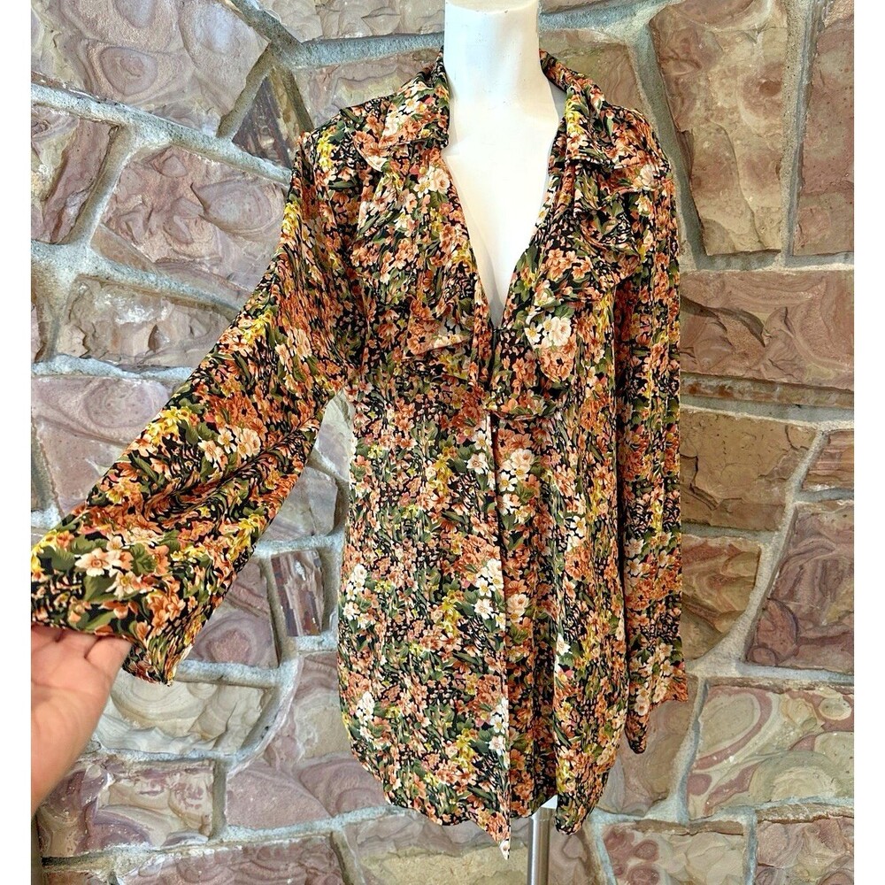 Y2K Rummors Fairy Floral shiffon  Floral Whimsigoth L ruffle Made Un  USA Summer
